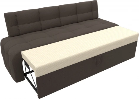 Диван кухонный прямой Люксор (Коричневый/Рогожка) Лига Диванов арт.123764