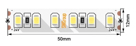 Светодиодная лента SWG SWG2P120 SWG2P120-CC-24-9.6-WW