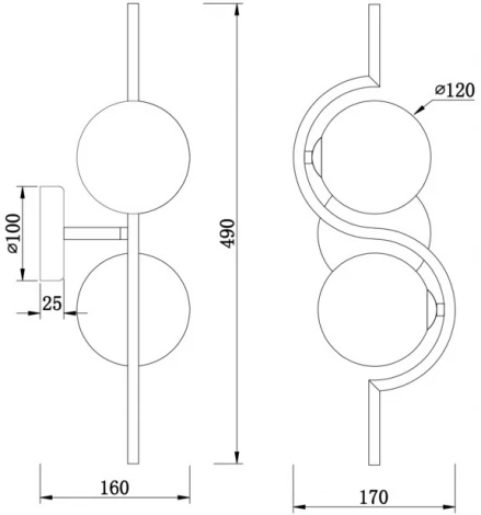 Бра Freya Harmonie FR5124WL-02BS (220V, шарики)
