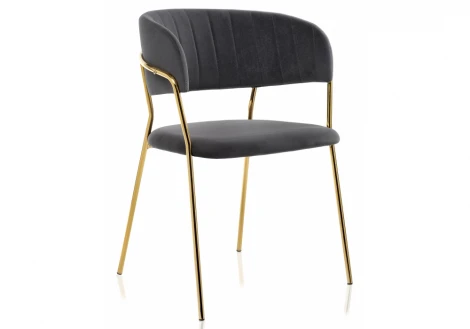 Стул Woodville на металлокаркасе Kamelia grey / gold 11777