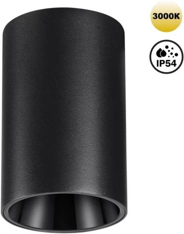 Светильник накладной влагозащищённый Novotech Recte 359418 черный IP54 LED 10W 220V 3000К (круглые)