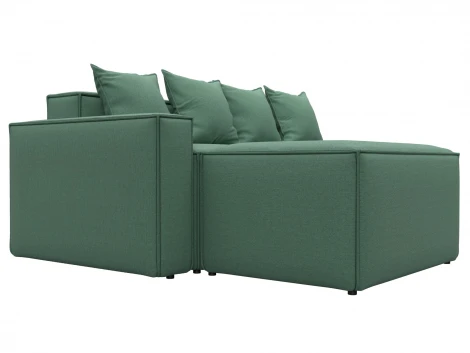 Диван угловой модульный Лига-063 угол левый (ДСП/Пластик/Рогожка/Зеленый) Лига Диванов 129787L