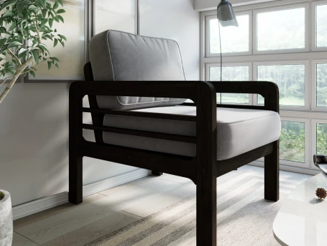 Кресло Arsko Бергер венге велюр серый