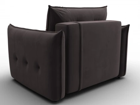 Кресло Лига-100 НПБ (ДСП,Фанера,Велюр/Коричневый) Лига Диванов 136998