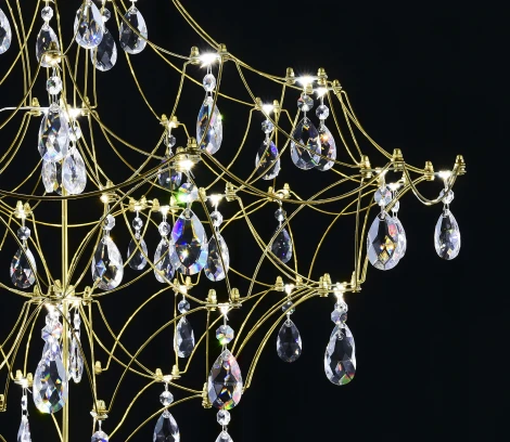 Подвесная люстра светодиодная с пультом и хрустальными подвесками Asfour MyFar Allegria MR2643-66P-50AD