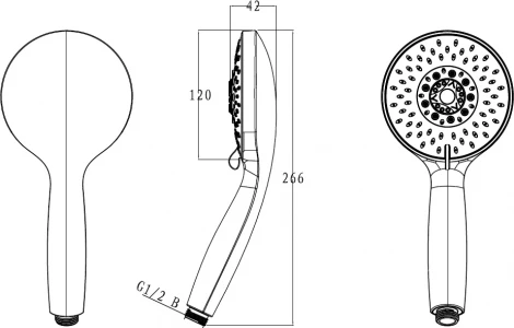 Душевая лейка Bravat Waterfall P70139CP-2-RUS