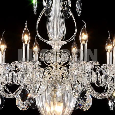 Подвесная люстра Osgona Schon 790114 (220V, хрусталь, на цепи, подсвечник, свеча)