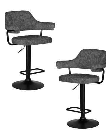 Набор 2 шт стул барный DOBRIN CHARLY BLACK (серый твид (LEO11))