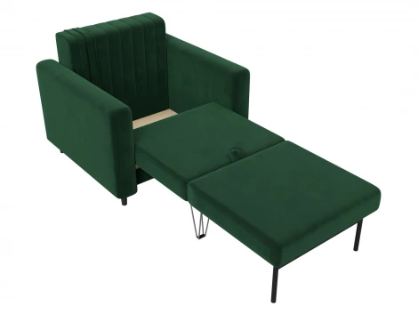 Кресло Лига-070 (ЛДСП,Брус,Фанера/Дерево/Велюр/Зеленый) Лига Диванов 132558