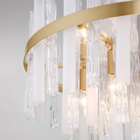 Потолочная люстра Wi-Fi на штанге Bogate's Hollis 368/9 Smart латунь (220V, управление смартфоном, голосовое управление, умный дом - Minimir Home, Алиса, Маруся, Салют)