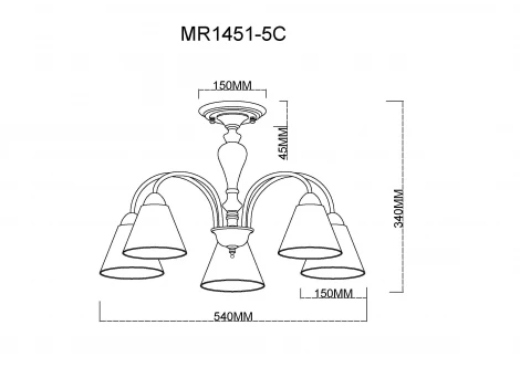 Потолочная люстра MyFar Анна MR1451-5C