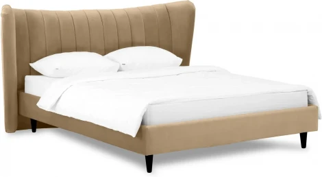 Кровать Queen II Agata L ОГОГО (арт.574758), (Ткань/Светло-коричневый)