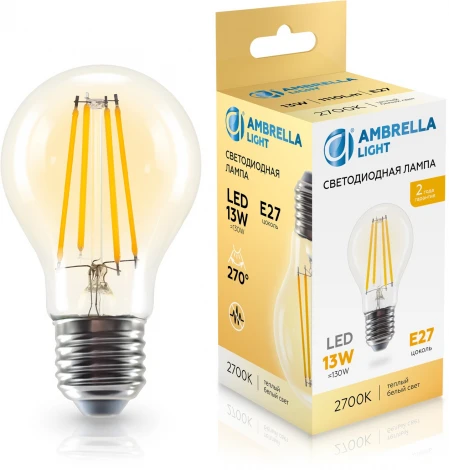 Лампа светодиодная Лон A60 13W 2700K Ambrella Bulbing 601313