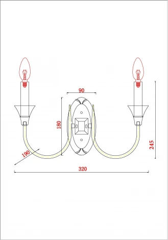 Бра Arte Lamp Collinetta A4094AP-2WH (220V, подсвечник, свеча)
