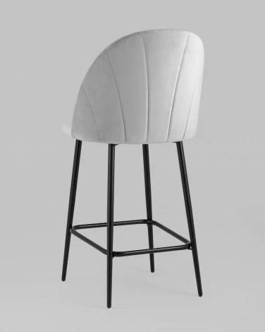 Стул полубарный Stool Group Логан велюр светло-серый УТ000035471