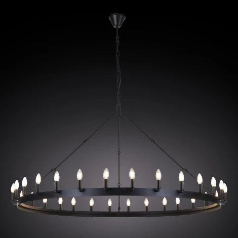 Подвесная большая люстра Citilux Смитсон CL470130 (220V, на цепи, свеча, круглые, под старину, кольцо)