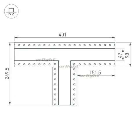 Тройник SL-LINIA45-FANTOM (Металл) 030107 Arlight