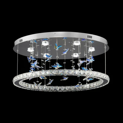 Потолочная люстра Citilux Etera CL322050 (регулировка яркости, LED, подвески, пульт управления, кольцо, бабочки)