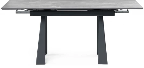 Керамический стол Woodville Бэйнбрук 120х80х76 серый мрамор / графит 530825