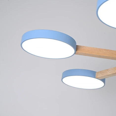 Потолочная люстра Wi-Fi на штанге Turna 6 Blue By ImperiumLoft Turna01 (LED, 220V, пульт управления, голосовое управление, умный дом - Алиса)