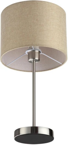 Настольная лампа Lumion Nikki 8250/1T никель/бежевый, металл/текстиль Е27 60W 220V (выключатель, круглые)