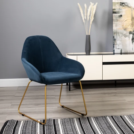 Кресло Kent Diag blue/Линк золото R-Home арт.410119154h_Diagblue_золото_линк