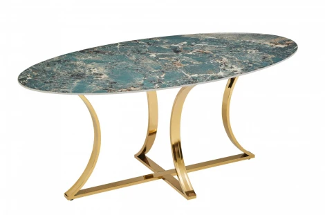 Стол обеденный IST-CASA Тренди DT-2889A.2, 180х90х75 см, малахитовый мрамор