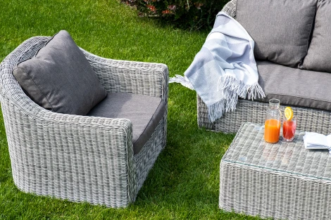 Кресло из искусственного ротанга, цвет серый 4SIS Фабриция YH-C1216W-1 gray