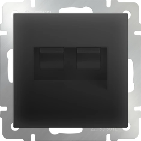 Розетка двойная Ethernet RJ-45 (черный матовый) Werkel W1182208 (a051616)