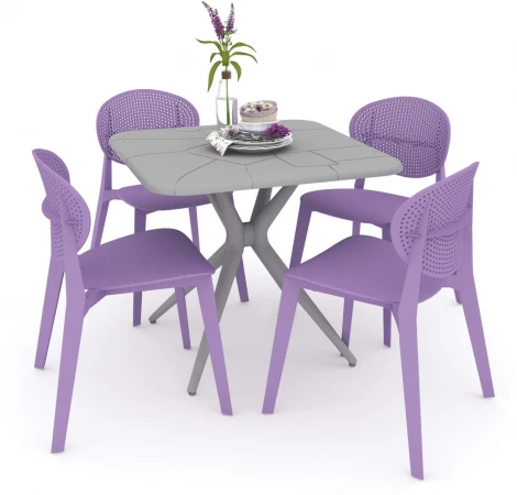 Обеденная группа SHT-DS134 лаванда/серый Sheffilton 1072894401