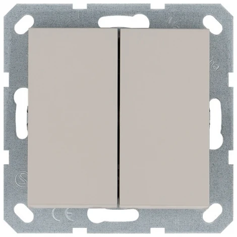 Выключатель двухклавишный перекрестный (тауп soft touch) Jasmart G-Classic G3014T