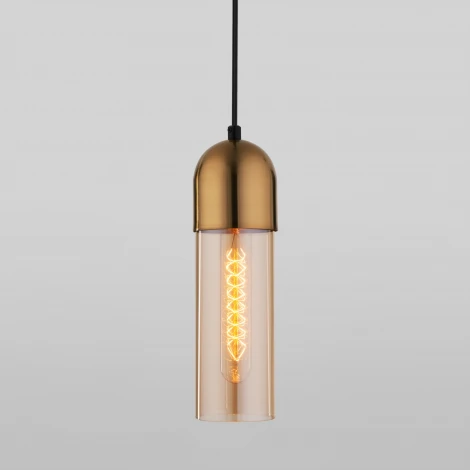 Подвесной светильник Eurosvet Airon 50180/1 янтарный (220V, на проводе, круглые)