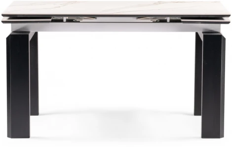 Керамический стол Woodville Давос 140х80х78 белый мрамор / черный кварц 532379