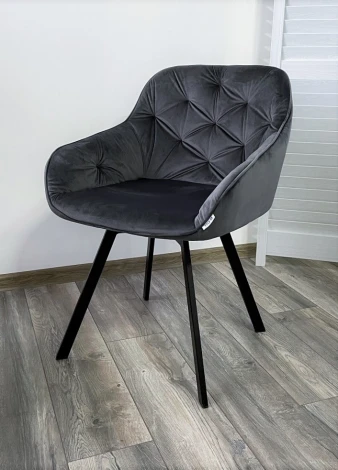 Стул GALE 360 град. поворот. BLUVEL-14 GREY, велюр/ черный каркас, М-City
