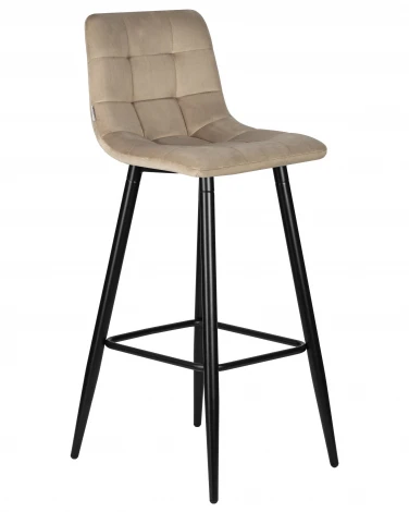 Набор 2 шт стул барный DOBRIN NICOLE (черные матовые ножки, мокко велюр (108-104))