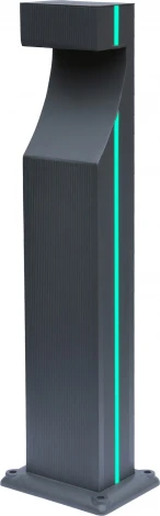 Наземный уличный светильник Kink Light Келси 09205-F(220V),16(07) серый, с декоративной зеленой подсветкой 220V Led 6W (IP65)