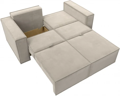 Диван прямой Куба мини (Бежевый/Микровельвет) Лига Диванов арт.121877