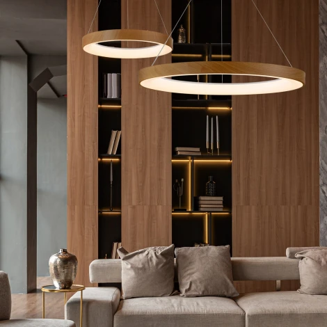 Подвесной светильник Mantra Niseko 8576 (регулировка яркости, LED, 220V, пульт управления, на тросе, кольцо)