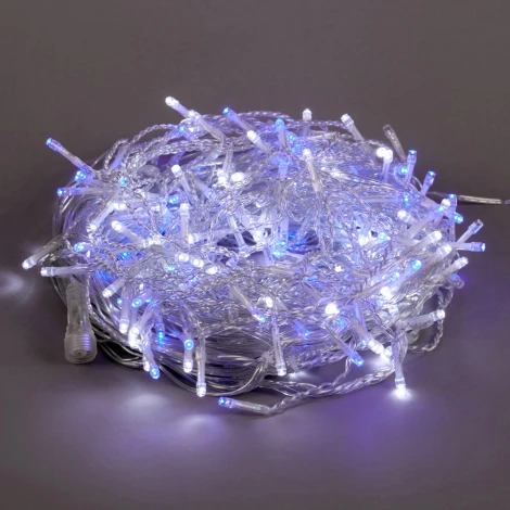 Гирлянда Бахрома светодиодная с эффектом мерцания 12м. соединяемая 195 светодиодов, синий и белый свет Uniel ULD-B12006-195/TTK BLUE-WHITE IP44