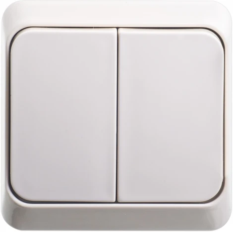 Выключатель накладной двухклавишный (кремовый) Systeme Electric BA10-002K