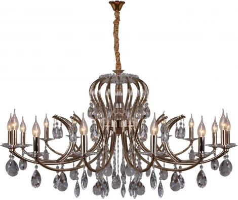 Подвесная люстра ILLUMICO IL2326-16POR-39 GD (220V, хрусталь, на цепи, подсвечник, свеча)