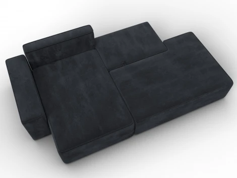 Диван угловой Лига-079 угол левый (ДСП/Пластик/Велюр/Темно-серый) Лига Диванов 129824L