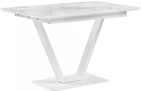 Стол на тумбе Woodville Бугун 120х80х77 белый мрамор / белый 532391