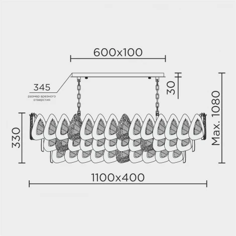 Подвесная люстра хрустальная Modelux ML.6775.1125 GD