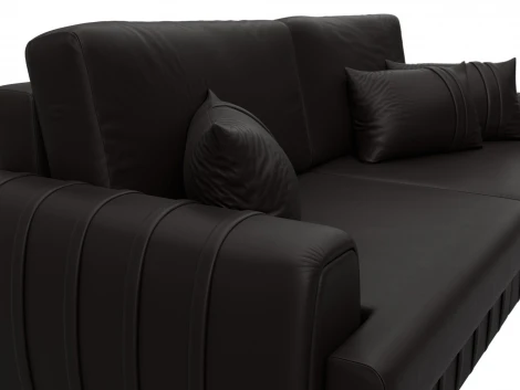 Диван прямой Лига-057 НПБ (ЛДСП,Брус,Фанера/Пластик/Экокожа/Коричневый) Лига Диванов 130025