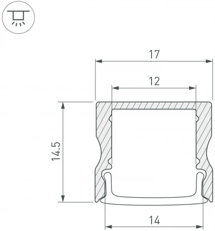 Профиль LINE-1715-2000 WHITE (Arlight, Алюминий) 044259(1)