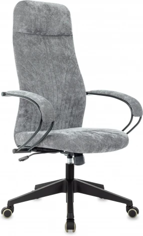 Кресло руководителя Бюрократ CH-610 Fabric серый Light-19 крестов. пластик