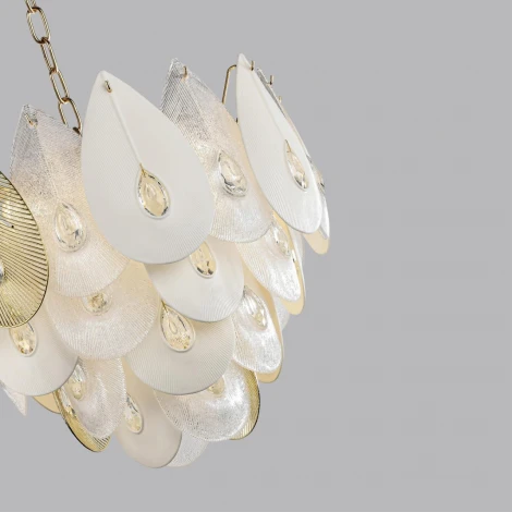 Подвесная люстра Odeon Light Cabochon 5050/17 золото/прозрачный/металл/стекло/фарфор/металл E14 17*40W