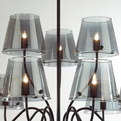Потолочная люстра ярусная на штанге Lumion Smoky 6570/9C черный/дымчатый/металл/стекло G9 9*20W 220V
