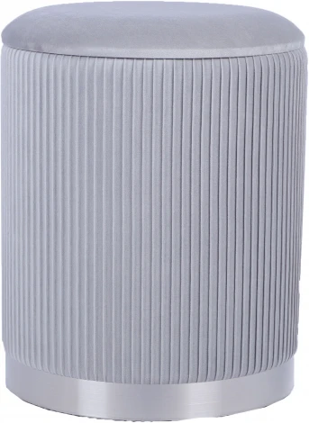 Пуф Шарлотта с ящиком серебро велюр серебристый Stool Group арт.УТ000039502